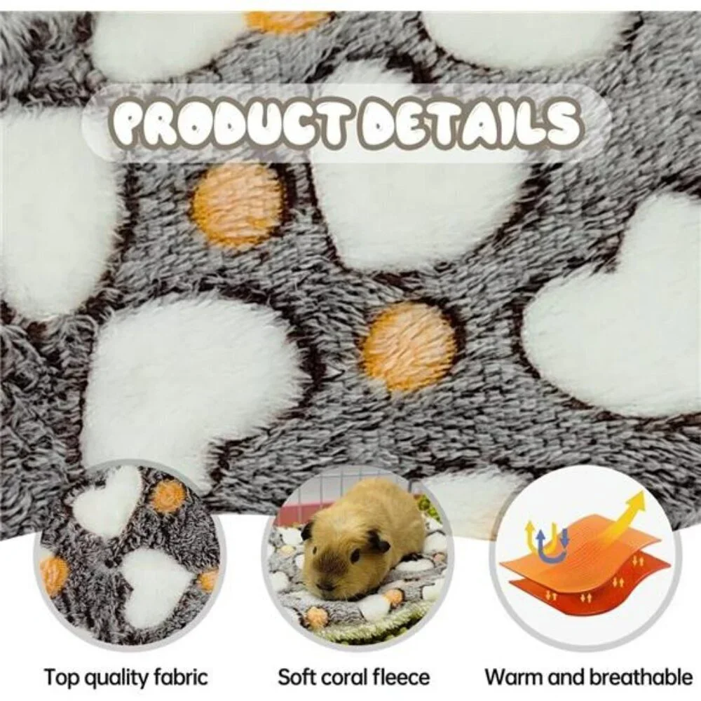 4 Pieces Guinea Pig Bunny Comfortable Bed Mats Pads, Rabbit Warm Soft Bed Pad